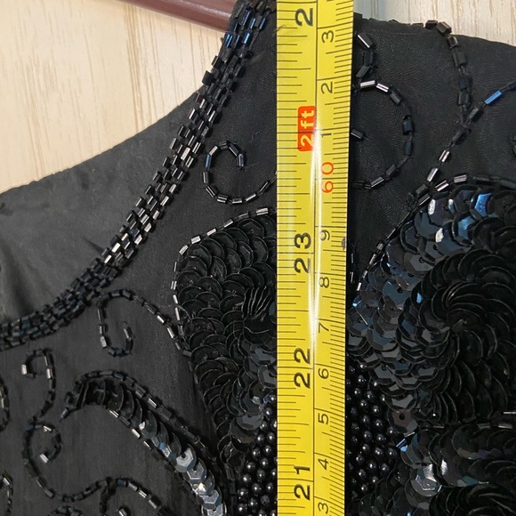 Vintage Stenay beaded silk top Black Sz Medium New with Tags - Picture 11 of 12